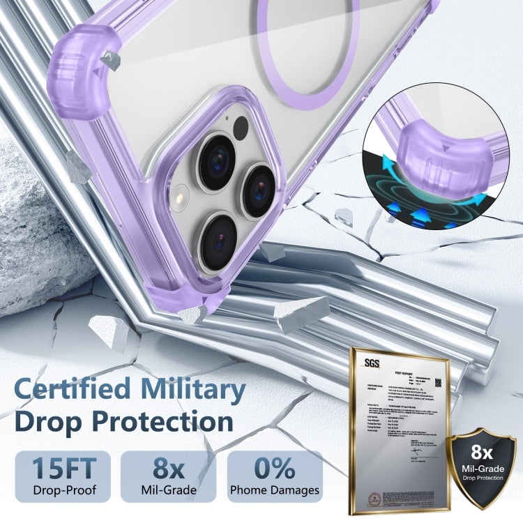 For iPhone 16 Pro Transparent MagSafe Magnetic Phone Case(Purple) by buy2fix