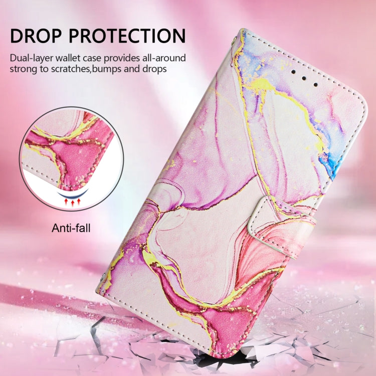 For Blackview A52 PT003 Marble Pattern Flip Leather Phone Case(Rose Gold) by buy2fix