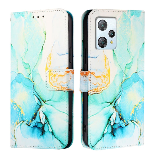 For Blackview A53 PT003 Marble Pattern Flip Leather Phone Case(Green) by buy2fix