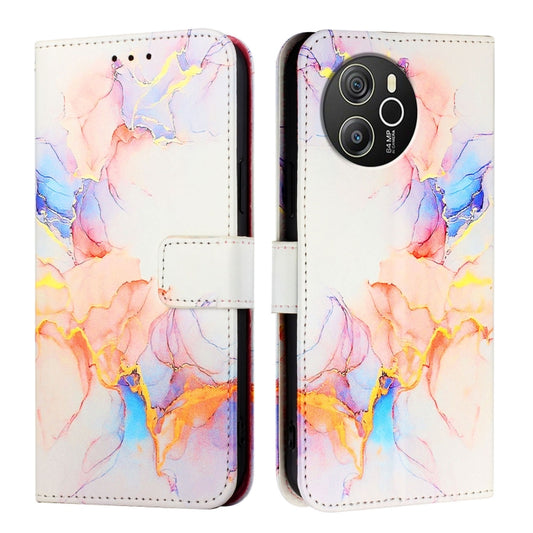 For Blackview Shark 8 PT003 Marble Pattern Flip Leather Phone Case(Galaxy Marble White) by buy2fix