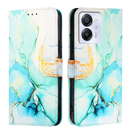 For Blackview Color 8 PT003 Marble Pattern Flip Leather Phone Case(Green) by buy2fix