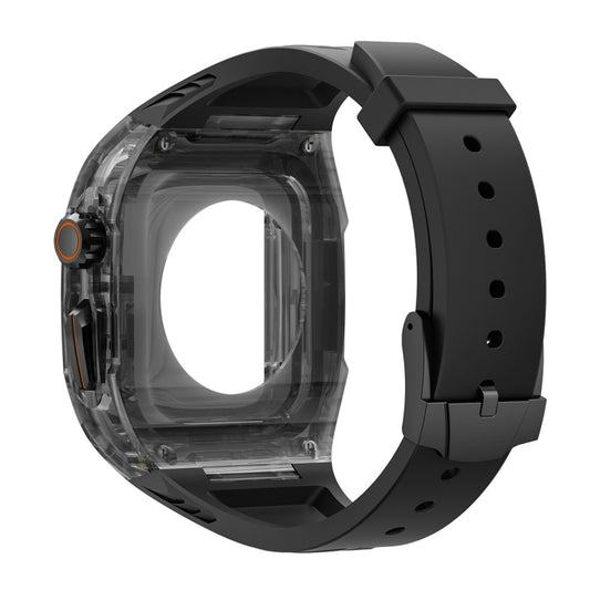 For Apple Watch Ultra 3 / 2 49mm Modified PC Hybrid TPU Watch Case Band(Black Clear Black) by buy2fix