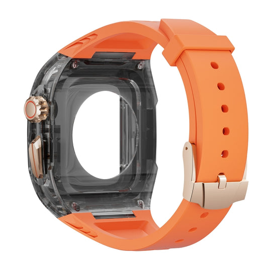 For Apple Watch Ultra 3 / 2 49mm Modified PC Hybrid TPU Watch Case Band(Orange Clear Black) by buy2fix