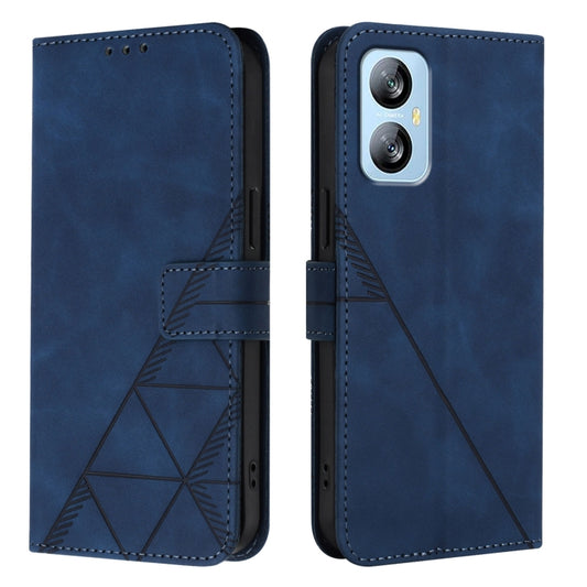 For Blackview A52 Crossbody 3D Embossed Flip Leather Phone Case(Blue) by buy2fix