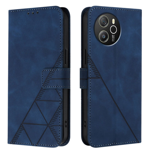 For Blackview Shark 8 Crossbody 3D Embossed Flip Leather Phone Case(Blue) by buy2fix