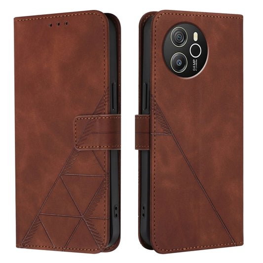 For Blackview Shark 8 Crossbody 3D Embossed Flip Leather Phone Case(Brown) by buy2fix