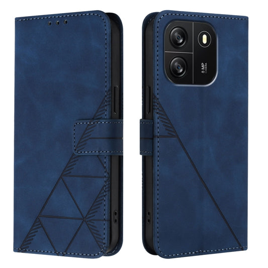 For Blackview Wave 6C Crossbody 3D Embossed Flip Leather Phone Case(Blue) by buy2fix