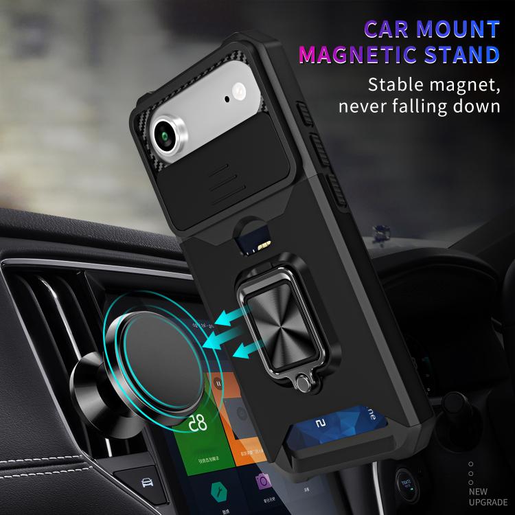 For iPhone Air Camera Shield Card Slot PC+TPU Phone Case(Gold) - iPhone Air Cases by buy2fix | Online Shopping UK | buy2fix