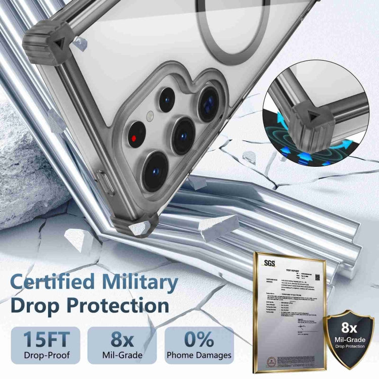 For Samsung Galaxy S22+ 5G Transparent MagSafe Magnetic Phone Case(Black) by buy2fix