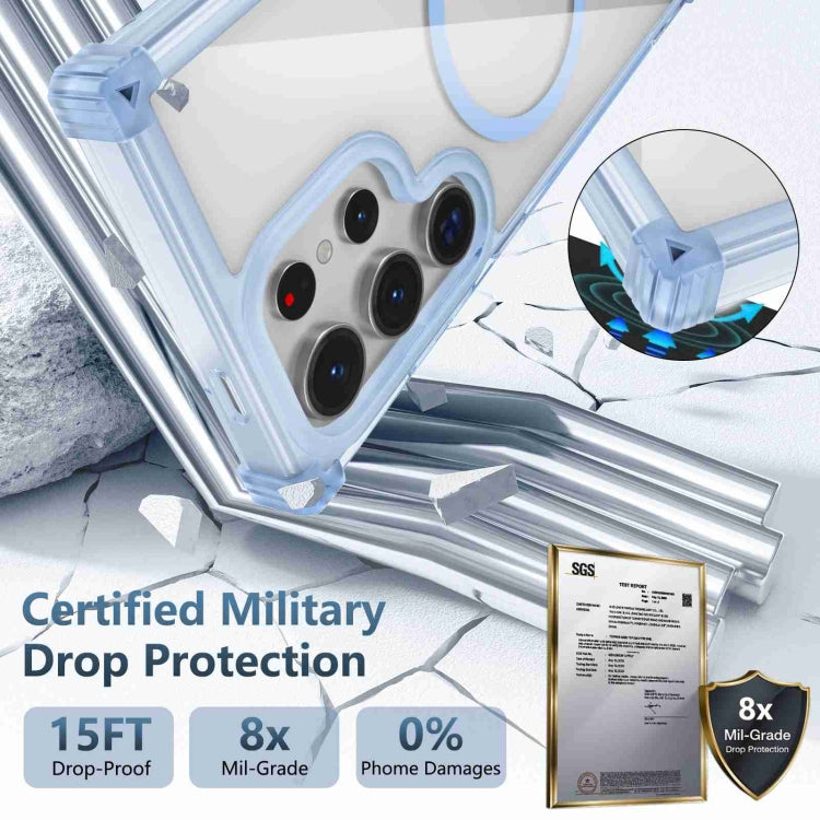 For Samsung Galaxy S23 FE 5G Transparent MagSafe Magnetic Phone Case(Blue) by buy2fix