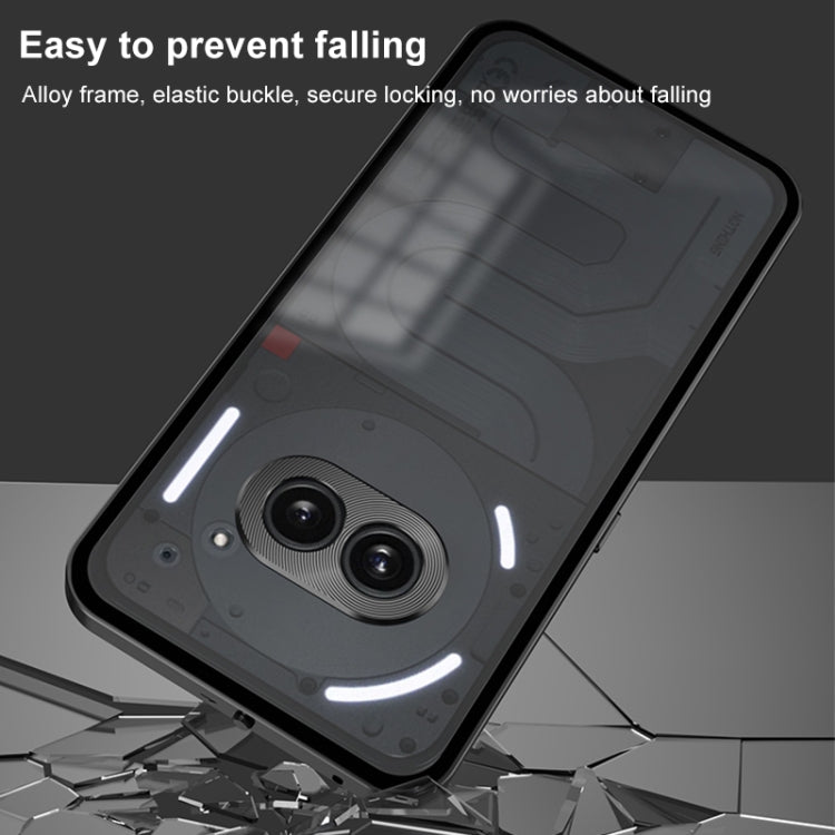For Nothing Phone 2 Snap Buckle Metal Frame Frosted Phone Case(Black) - Nothing Cases by buy2fix | Online Shopping UK | buy2fix