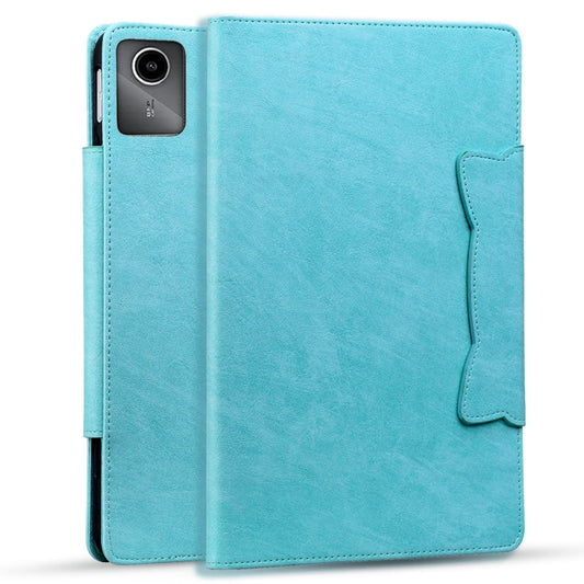 For Lenovo Xiaoxin Pad M11 2024 Cat Buckle Leather Tablet Case(Sky Blue) by buy2fix