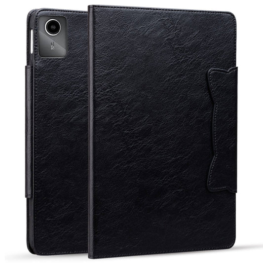 For Lenovo Xiaoxin Pad M11 2024 Cat Buckle Leather Tablet Case(Black) by buy2fix