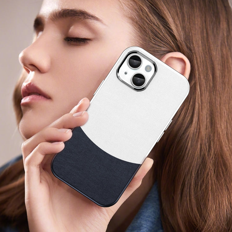 For iPhone 16 Leather Texture MagSafe Magnetic TPU + PC Phone Case(Dark Blue) by buy2fix