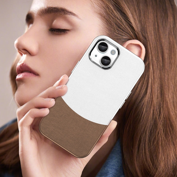 For iPhone 16 Leather Texture MagSafe Magnetic TPU + PC Phone Case(Brown) by buy2fix