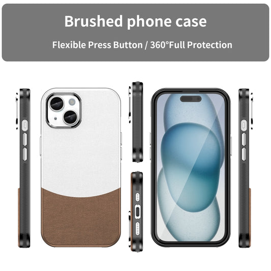 For iPhone 15 Leather Texture MagSafe Magnetic TPU + PC Phone Case(Brown) by buy2fix