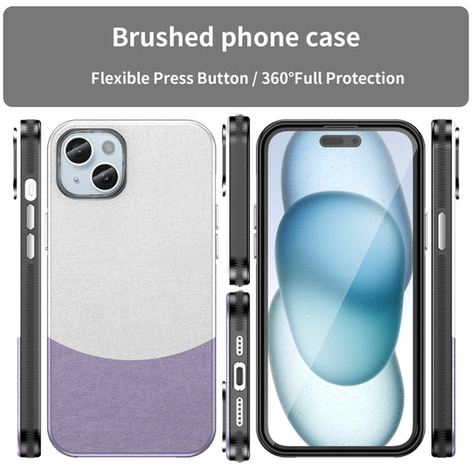 For iPhone 15 Plus Leather Texture MagSafe Magnetic TPU + PC Phone Case(Light Purple) by buy2fix