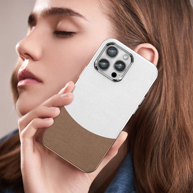 For iPhone 15 Pro Max Leather Texture MagSafe Magnetic TPU + PC Phone Case(Brown) by buy2fix