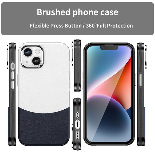 For iPhone 14 Leather Texture MagSafe Magnetic TPU + PC Phone Case(Dark Blue) by buy2fix