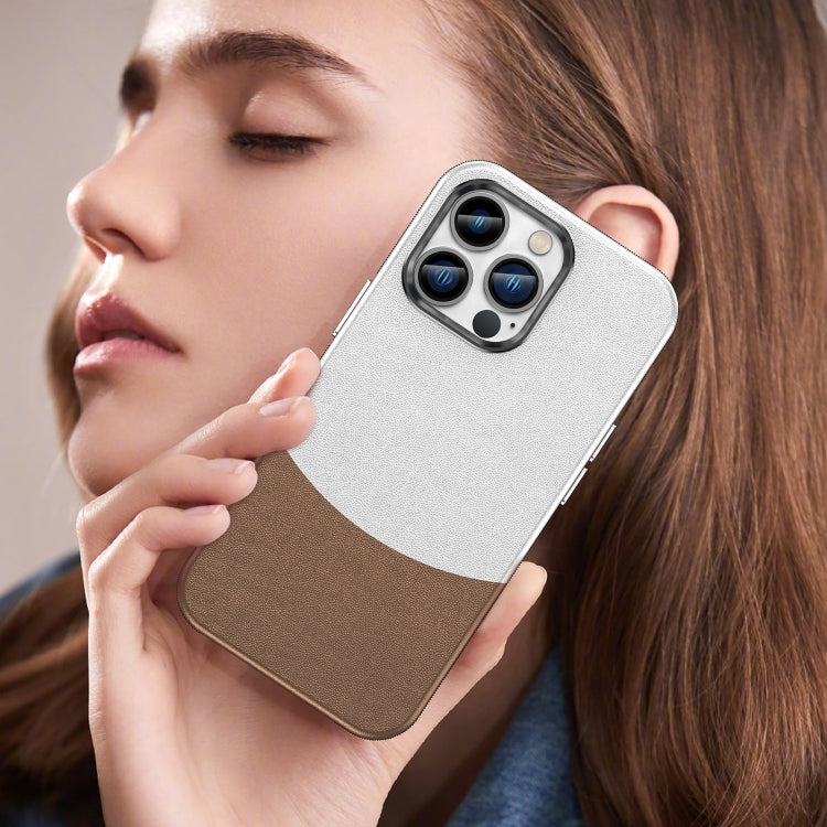 For iPhone 13 Pro Leather Texture MagSafe Magnetic TPU + PC Phone Case(Brown) by buy2fix