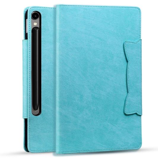 For Samsung Galaxy Tab S9+ / S8+ / S7+ Cat Buckle Leather Smart Tablet Case(Sky Blue) by buy2fix