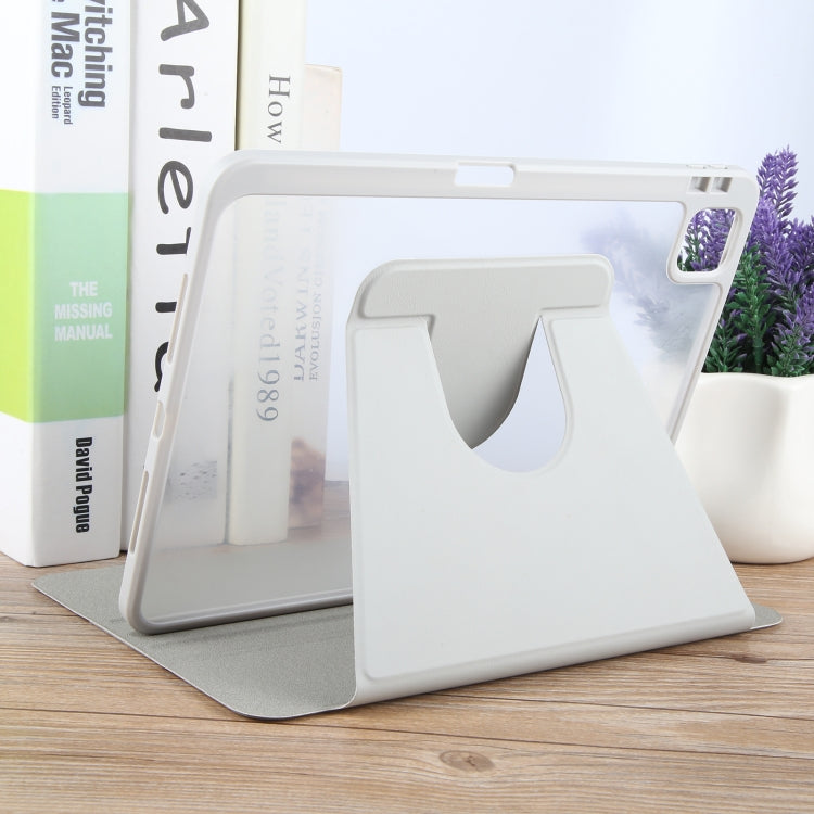 For iPad Pro 13 2025 / 2024 GEBEI Acrylic TPU 3-folding Rotating Smart Tablet Leather Case withh Pen Slot(Grey) by GEBEI
