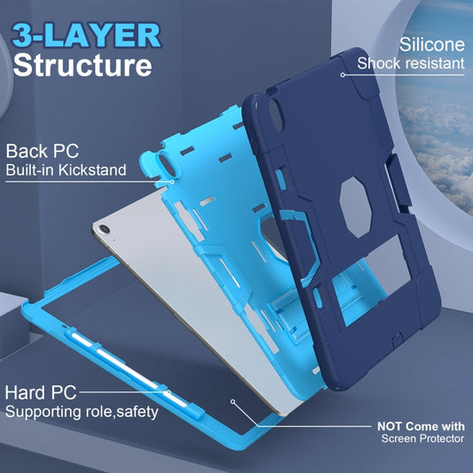 For iPad Air 13 2025 / 2024 Contrast Color Silicone Acrylic PC Tablet Case with Holder(Navy Blue) by buy2fix