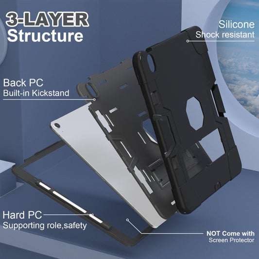For iPad Air 13 2025 / 2024 Contrast Color Silicone Acrylic PC Tablet Case with Holder(Black) by buy2fix