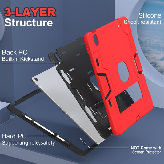 For iPad Air 13 2025 / 2024 Contrast Color Silicone Acrylic PC Tablet Case with Holder(Red Black) by buy2fix