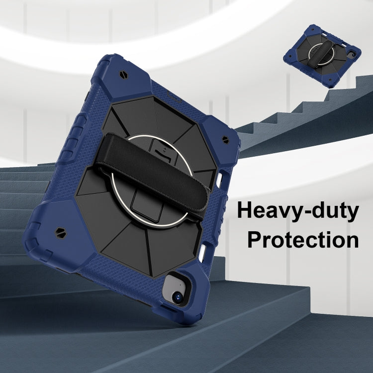 For iPad Air 11 2025 / 2024 Contrast Color Robot Silicone Hybrid PC Tablet Case(Navy Black) by buy2fix