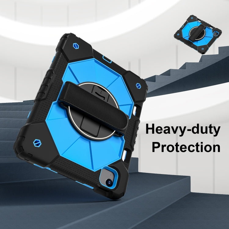 For iPad Air 11 2025 / 2024 Contrast Color Robot Silicone Hybrid PC Tablet Case(Black Blue) by buy2fix