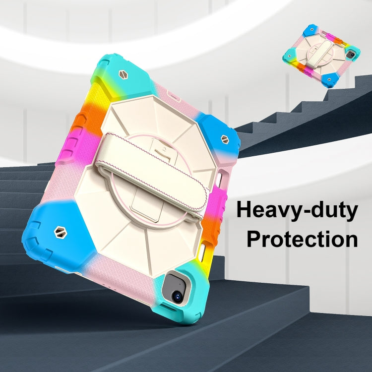 For iPad Air 11 2025 / 2024 Contrast Color Robot Silicone Hybrid PC Tablet Case(Colorful Blue) by buy2fix