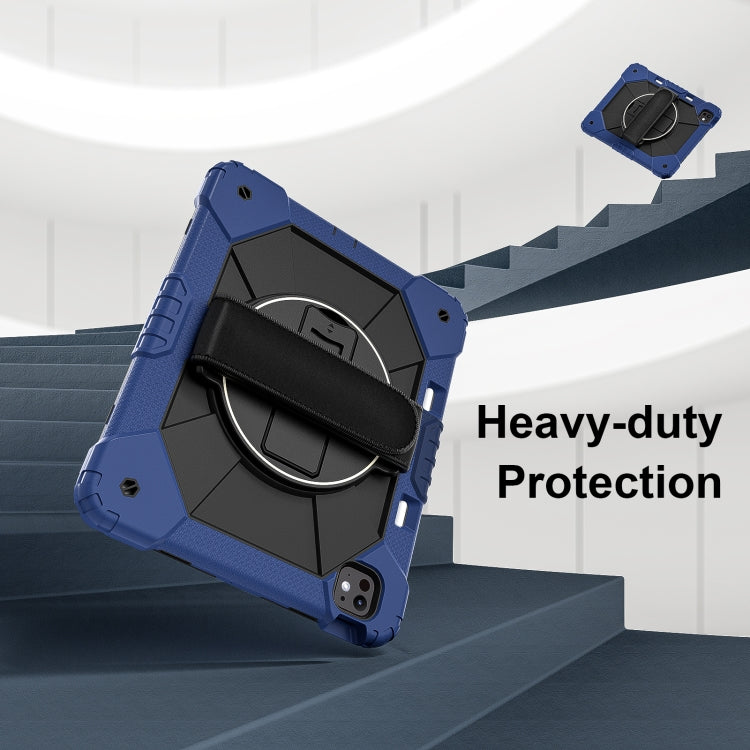 For iPad Pro 13 2024 Contrast Color Robot Silicone Hybrid PC Tablet Case(Navy Black) - iPad Pro 13 2024 Cases by buy2fix | Online Shopping UK | buy2fix