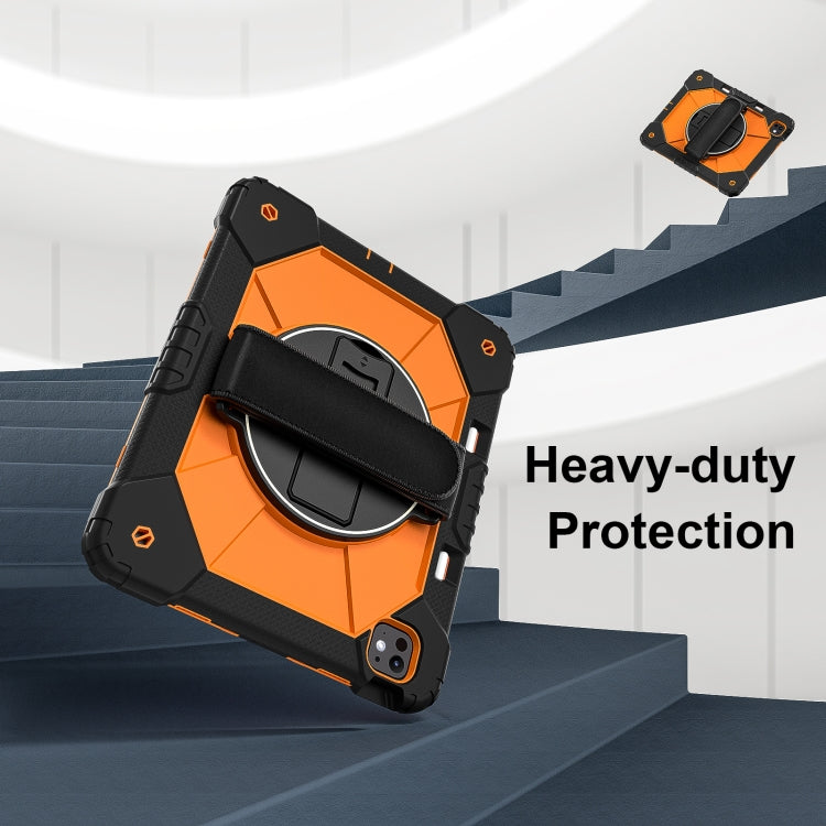 For iPad Pro 13 2024 Contrast Color Robot Silicone Hybrid PC Tablet Case(Black Orange) - iPad Pro 13 2024 Cases by buy2fix | Online Shopping UK | buy2fix