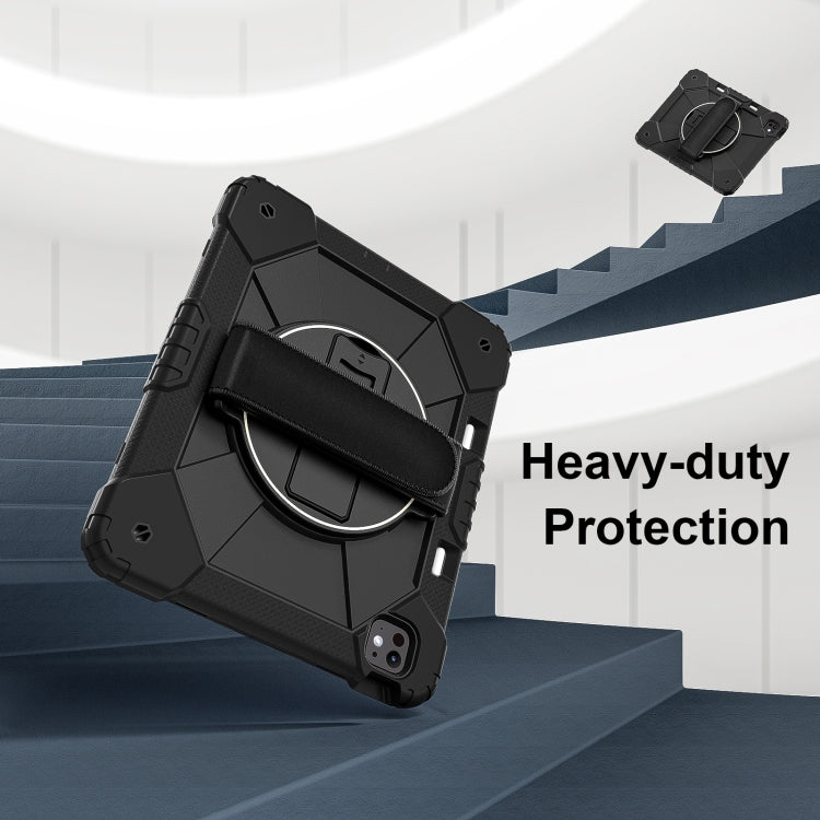 For iPad Pro 13 2024 Contrast Color Robot Silicone Hybrid PC Tablet Case(Black) - iPad Pro 13 2024 Cases by buy2fix | Online Shopping UK | buy2fix