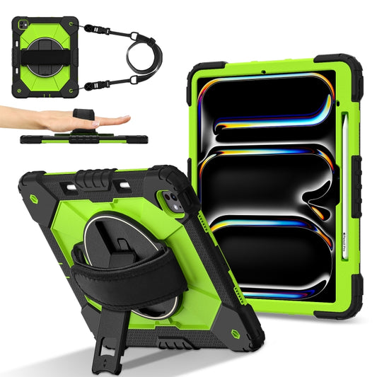 For iPad Pro 13 2024 Contrast Color Robot Silicone Hybrid PC Tablet Case(Black Yellow Green) - iPad Pro 13 2024 Cases by buy2fix | Online Shopping UK | buy2fix