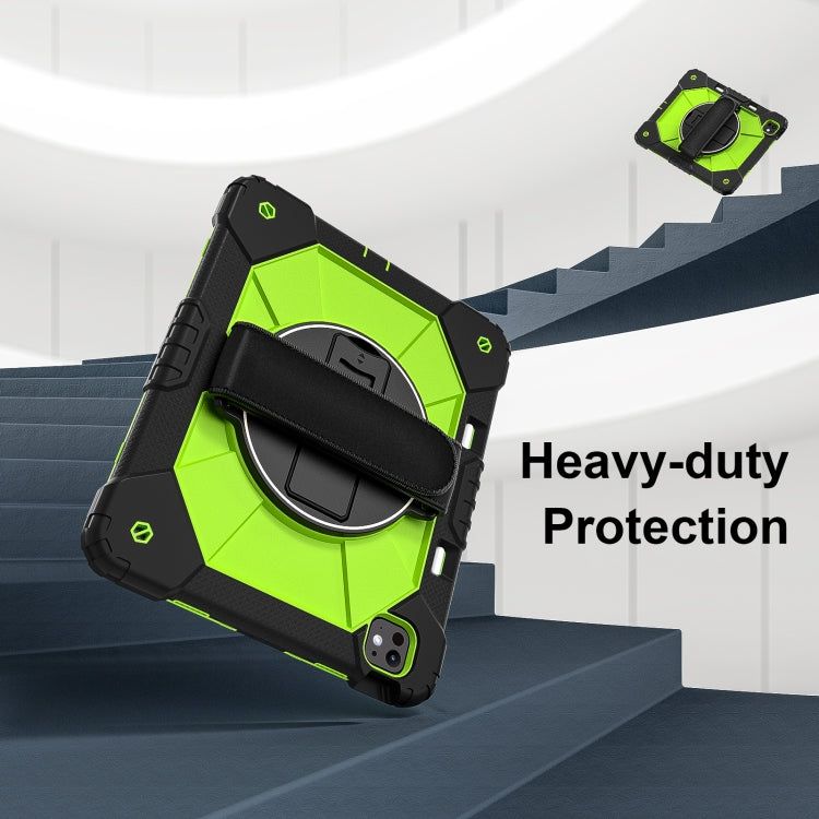 For iPad Pro 13 2024 Contrast Color Robot Silicone Hybrid PC Tablet Case(Black Yellow Green) - iPad Pro 13 2024 Cases by buy2fix | Online Shopping UK | buy2fix