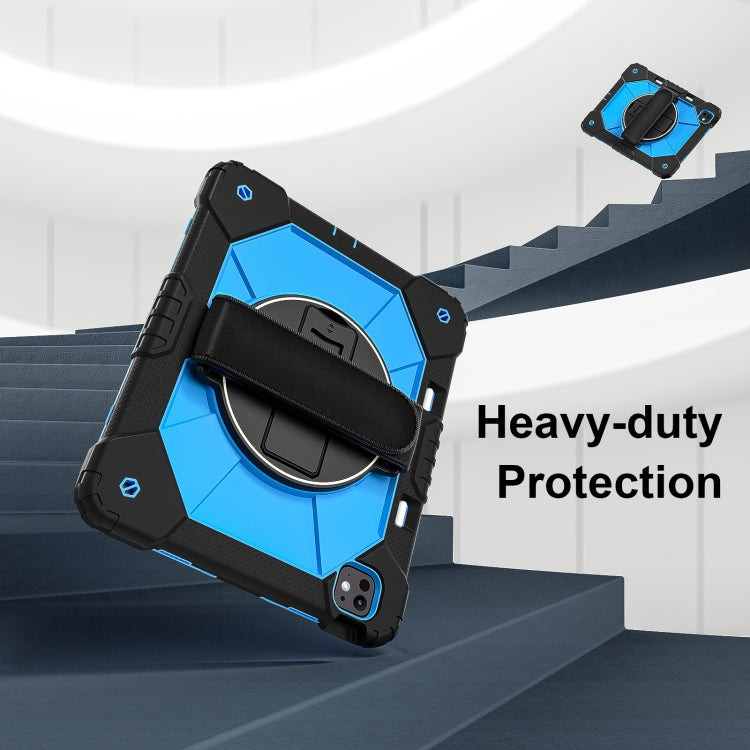 For iPad Pro 13 2024 Contrast Color Robot Silicone Hybrid PC Tablet Case(Black Blue) - iPad Pro 13 2024 Cases by buy2fix | Online Shopping UK | buy2fix