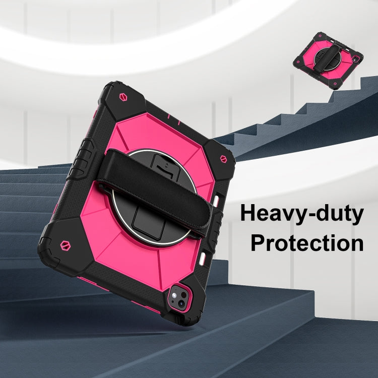 For iPad Pro 13 2024 Contrast Color Robot Silicone Hybrid PC Tablet Case(Black Rose Red) - iPad Pro 13 2024 Cases by buy2fix | Online Shopping UK | buy2fix