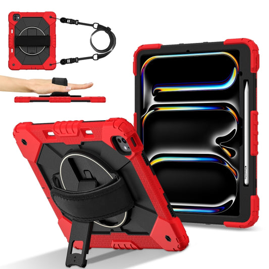 For iPad Pro 13 2024 Contrast Color Robot Silicone Hybrid PC Tablet Case(Red Black) - iPad Pro 13 2024 Cases by buy2fix | Online Shopping UK | buy2fix