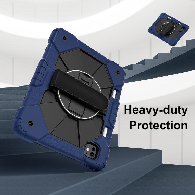 For iPad Pro 11 2024 Contrast Color Robot Silicone Hybrid PC Tablet Case(Navy Black) - iPad Pro 11 2024 Cases by buy2fix | Online Shopping UK | buy2fix