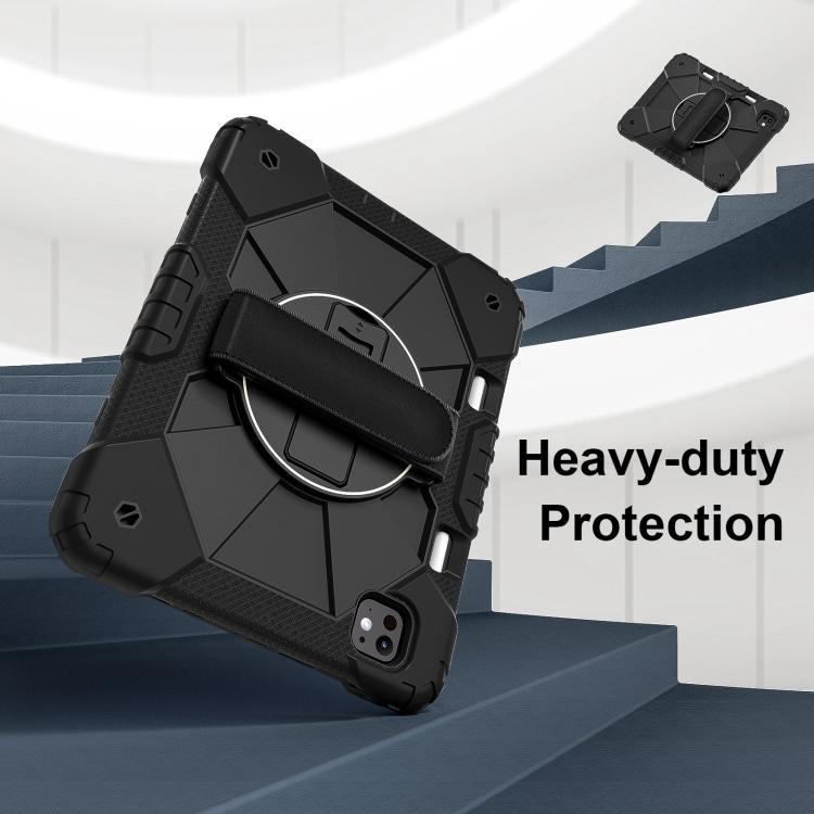 For iPad Pro 11 2024 Contrast Color Robot Silicone Hybrid PC Tablet Case(Black) - iPad Pro 11 2024 Cases by buy2fix | Online Shopping UK | buy2fix