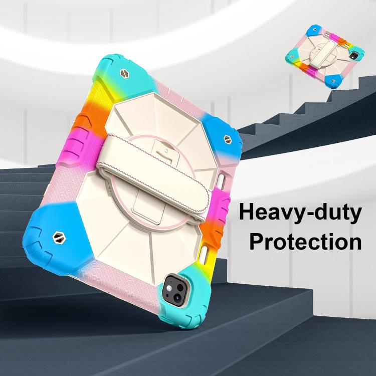 For iPad Pro 11 2024 Contrast Color Robot Silicone Hybrid PC Tablet Case(Colorful Blue) - iPad Pro 11 2024 Cases by buy2fix | Online Shopping UK | buy2fix