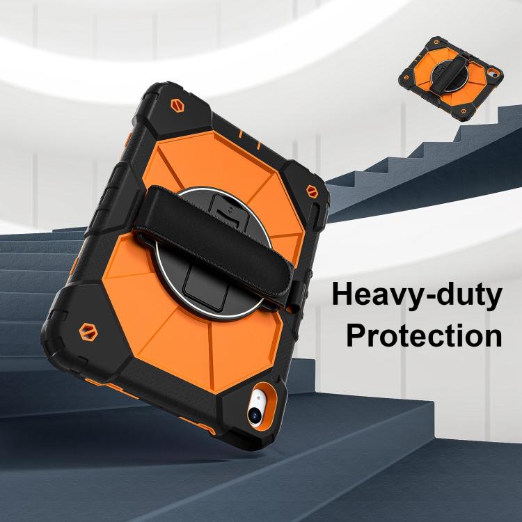 For iPad 2025 / 2022 Contrast Color Robot Silicone Hybrid PC Tablet Case(Black Orange) - iPad 2025 / 2022 Cases by buy2fix | Online Shopping UK | buy2fix