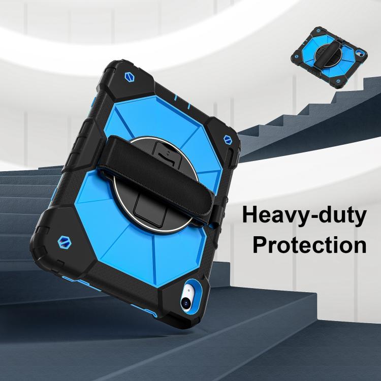 For iPad 2025 / 2022 Contrast Color Robot Silicone Hybrid PC Tablet Case(Black Blue) - iPad 2025 / 2022 Cases by buy2fix | Online Shopping UK | buy2fix