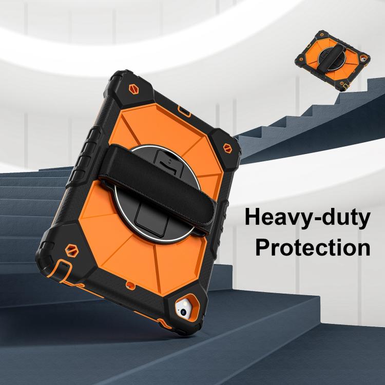 For iPad 10.2 2021 / 2020 / 2019 Contrast Color Robot Silicone Hybrid PC Tablet Case(Black Orange) - iPad 10.2 Cases by buy2fix | Online Shopping UK | buy2fix