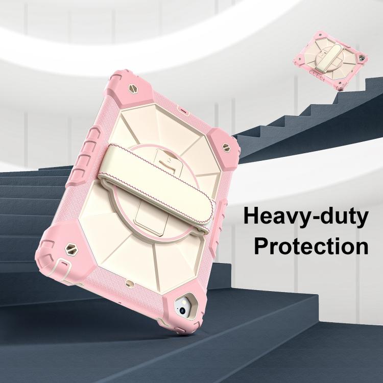 For iPad 10.2 2021 / 2020 / 2019 Contrast Color Robot Silicone Hybrid PC Tablet Case(Rose Gold Beige) - iPad 10.2 Cases by buy2fix | Online Shopping UK | buy2fix