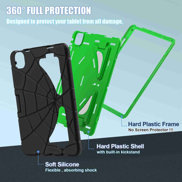 For iPad Air 11 2025 / 2024 Silicone + PC Shockproof Protective Tablet Case(Black Green) by buy2fix