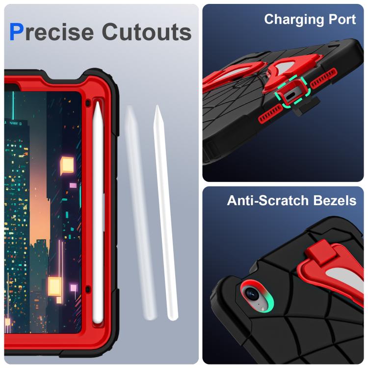 For iPad mini 2024 / mini 6 Silicone + PC Shockproof Protective Tablet Case(Black Red) - iPad mini 2024 Cases by buy2fix | Online Shopping UK | buy2fix