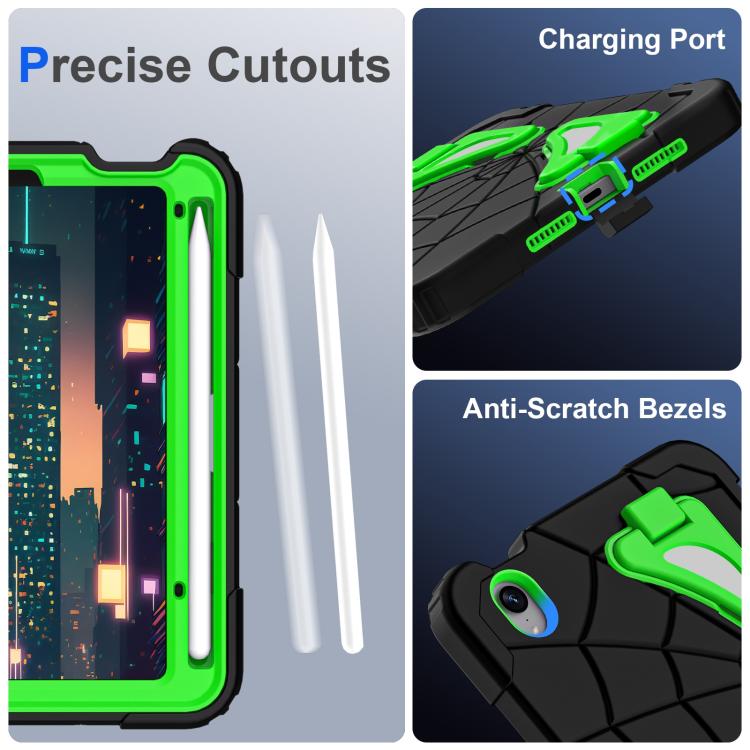For iPad mini 2024 / mini 6 Silicone + PC Shockproof Protective Tablet Case(Black Green) - iPad mini 2024 Cases by buy2fix | Online Shopping UK | buy2fix